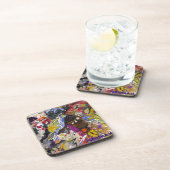 置かれるAlemshahの抽象的なコースター-アオカケス コースター (右側)