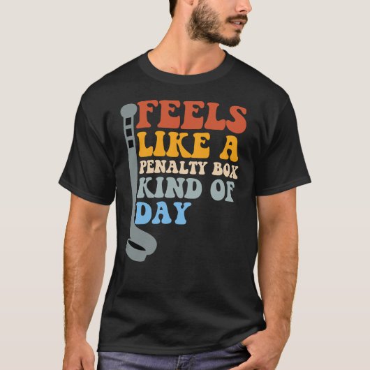 罰則ボックスのような気分の日 楽しいホッケー Tシャツ (正面)