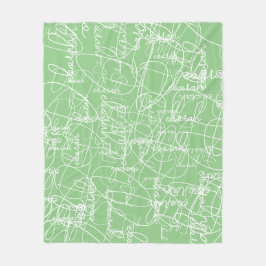 署モダン名セージの書風パターン フリースブランケット