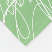 署モダン名セージの書風パターン フリースブランケット (角)