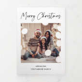 署モダン名 |白黒の写真数々の 三つ折りクリスマスカード (カバー)