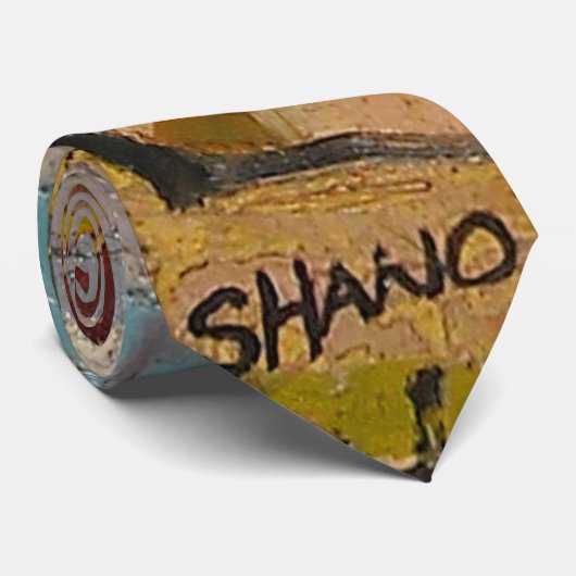 署名が付いているS Shano色山の切れ ネクタイ (ロール)