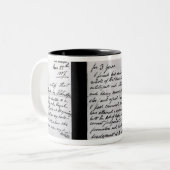 署名された手紙1887年(紙ペンとインク) (b/w pHで ツートーンマグカップ (正面左)