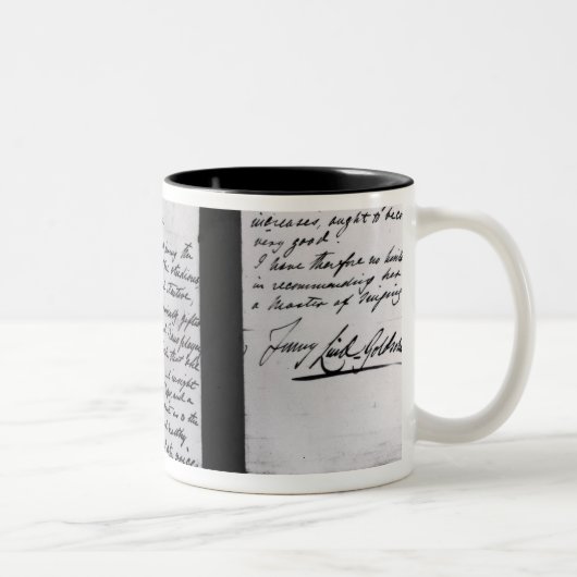 署名された手紙1887年(紙ペンとインク) (b/w pHで ツートーンマグカップ (右)