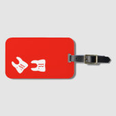 署名された歯の歯科の記号のカスタムで明るい赤 ラゲッジタグ (正面横)