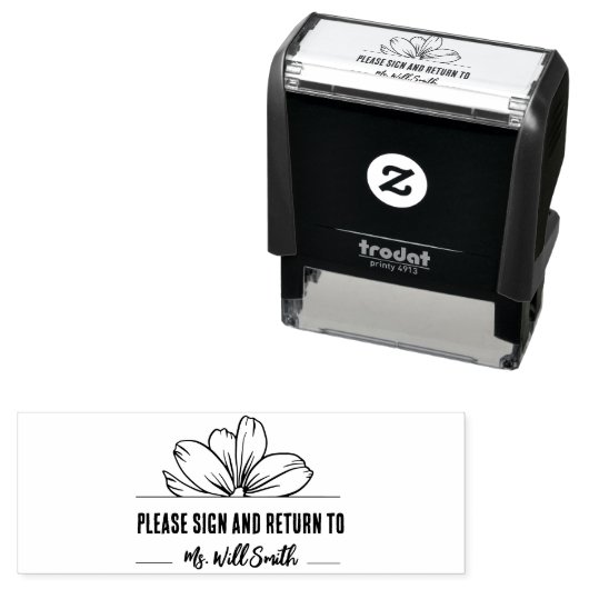 署名して先生に戻パーソナライズされたる セルフインキングスタンプ (インサイチュ)