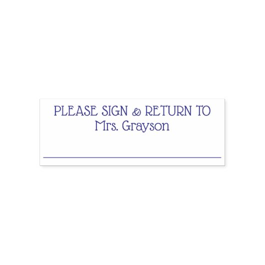 署名して先生名に戻る セルフインキングスタンプ (デザイン)