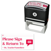 「署名して戻る」および先生名 セルフインキングスタンプ (インサイチュ)