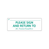 「署名して戻る」と教育者の名前 セルフインキングスタンプ (デザイン)