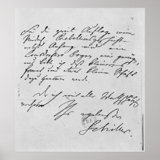 署名のある文字のページ ポスター (正面)