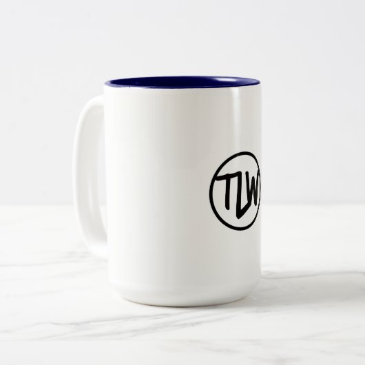 署名のロゴ2は15オンスのマグにある調子を与えました ツートーンマグカップ (正面左)