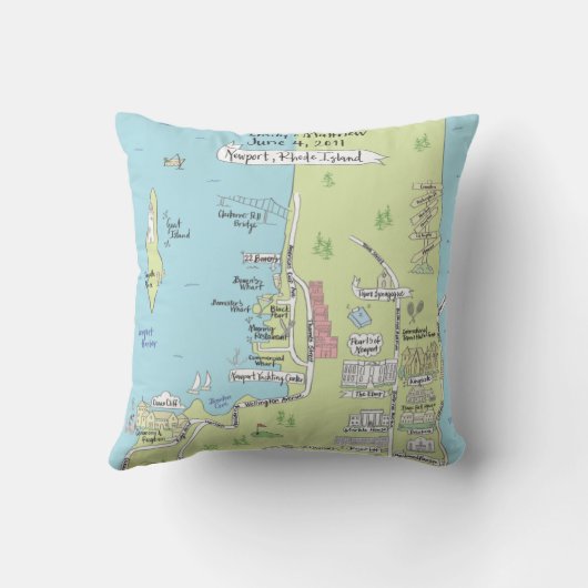 署名のロードアイランドの枕 クッション (裏面)