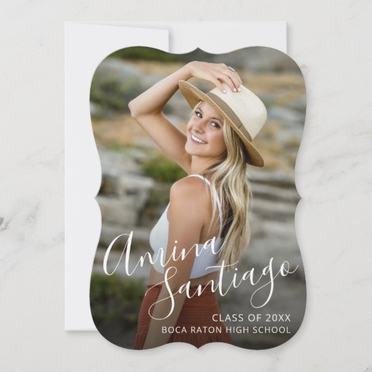 署名の卒業発表 案内状 (正面)