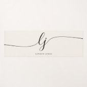 署名の名前シンプルの手書きスクリプモダント ヨガマット (正面(横))