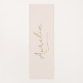 署名の名前シンプルミニマル赤面ピンク金ゴールド ヨガマット (正面)