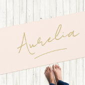 署名の名前シンプルミニマル赤面ピンク金ゴールド ヨガマット