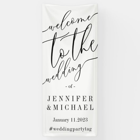 署名の大きな歓迎の結婚一覧 横断幕 (縦)