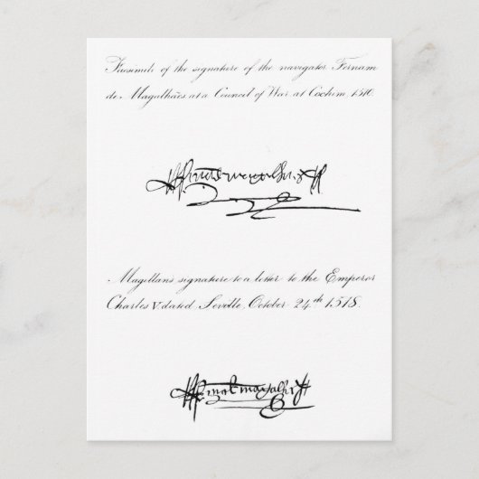 署名の2つの例 ポストカード (正面)