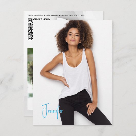 署名はがきQRコードアクターのモデルのプロモーションカード ポストカード (正面/裏面)