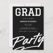 署名はっきりした卒業 | 写真男らしの卒業 招待状 (裏面)