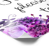 署名を引き受ける。パープル結婚の装飾。フローラポスター フォトプリント (角)