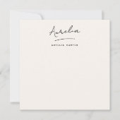 署名エレガントひなパーソナライズされた形アイボリー ノートカード (正面)