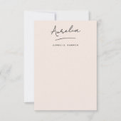 署名エレガントひなパーソナライズされた形赤面 ノートカード (正面)