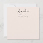 署名エレガントひなパーソナライズされた形赤面 ノートカード (正面)