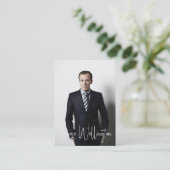 署名エレガントスクリプト公証人弁護士の写真 名刺 (スタンド正面)