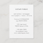 署名エレガントスクリプト公証人弁護士の写真 名刺 (裏面)