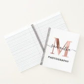 署名エレガントバラ金ゴールドMモノグラムロゴ ノートブック (内部)