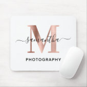 署名エレガントバラ金ゴールドMモノグラムロゴ マウスパッド (マウス)
