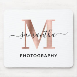 署名エレガントバラ金ゴールドMモノグラムロゴ マウスパッド