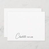 署名コンテンポラリースクリプトタイポグラフィメモカード ノートカード (正面/裏面)