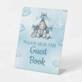署名ザゲストブックオベビーテディベアのテント 台座サイン (正面)