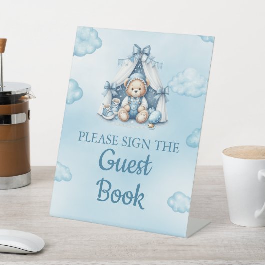 署名ザゲストブックオベビーテディベアのテント 台座サイン (インサイチュ)
