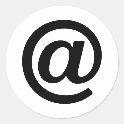 署名シルエットでの電子メール ラウンドシール (正面)