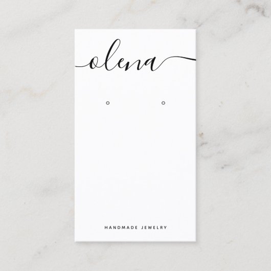 署名スクリプトのホワイトイヤリング 名刺 (正面)