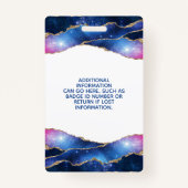 署名スクリプトエージェント水カラー銀河系サロンID バッジ (裏面)