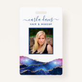 署名スクリプトエージェント水カラー銀河系サロンID バッジ (正面)