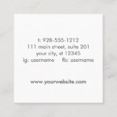 署名スクリプトソーシャルメディアテクスチャ スクエア名刺 (裏面)