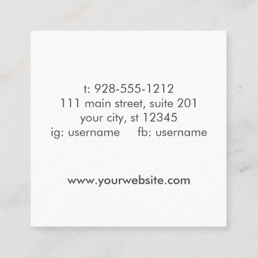 署名スクリプトソーシャルメディアテクスチャ スクエア名刺 (裏面)