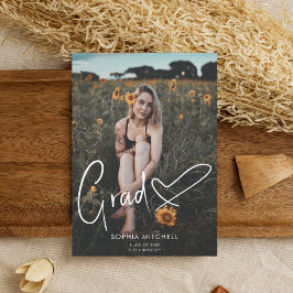 署名スクリプトハート写真卒業パーティー 招待状