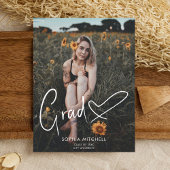 署名スクリプトハート写真卒業パーティー 案内ポストカード