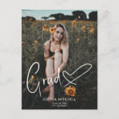 署名スクリプトハート写真卒業パーティー 案内ポストカード (正面)