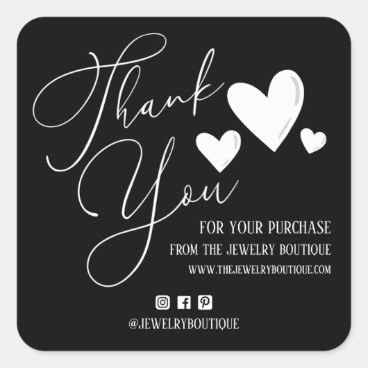 署名スクリプトハート注文EtsyホームクラフターSq スクエアシール (正面)