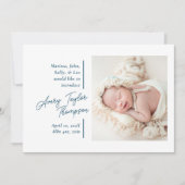 署名スクリプトフォトモダンベビー誕生 案内状 (正面)