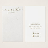 署名スクリプトホワイトイヤリング表示カード (正面&裏面)