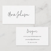 署名スクリプトモダン白黒名刺 名刺 (正面/裏面)