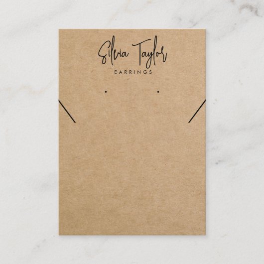 署名スクリプトロゴのイヤリング表示カード 名刺 (正面)